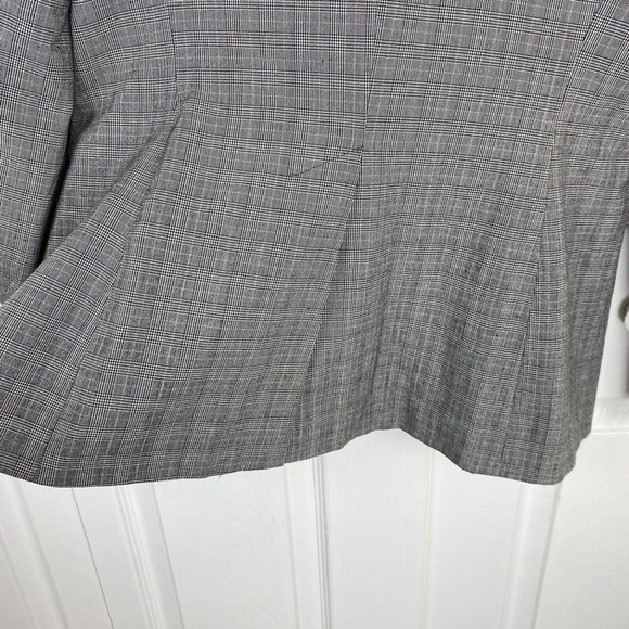 Norma Kamali Size 12 Blazer Gray Plaid Jacket Button Sports Coat Women's - Picture 3 of 7